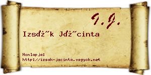 Izsák Jácinta névjegykártya